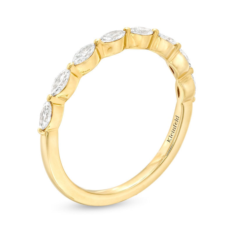 Kleinfeld® x Zales 1/2 CT. T.W. Certified Marquise Lab-Created Diamond Eight Stone Anniversary Band in 18K Gold (F/VS2)