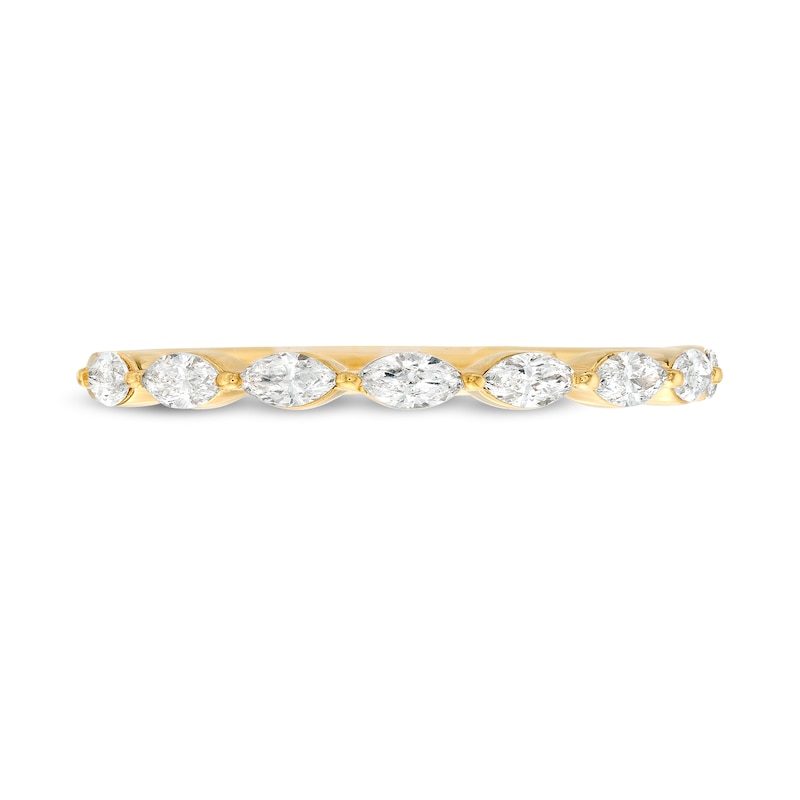 Kleinfeld® x Zales 1/2 CT. T.W. Certified Marquise Lab-Created Diamond Eight Stone Anniversary Band in 18K Gold (F/VS2)