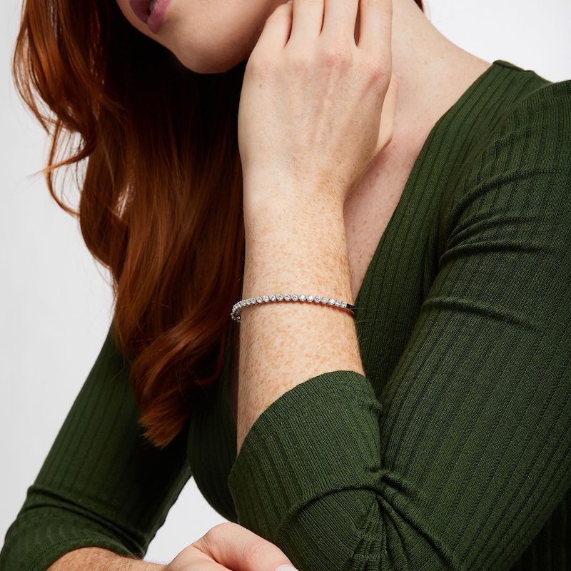 Main Image 2 of 2 CT. T.W. Certified Lab-Grown Diamond Bangle in 14K White Gold (F/SI2) – 7.25"