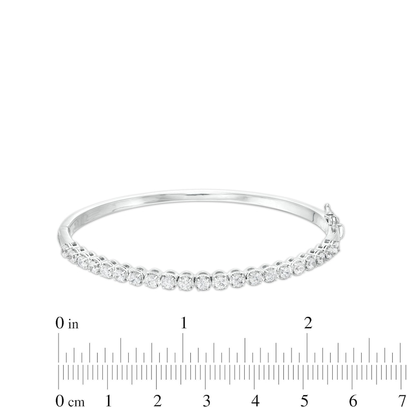 Main Image 3 of 2 CT. T.W. Certified Lab-Grown Diamond Bangle in 14K White Gold (F/SI2) – 7.25"