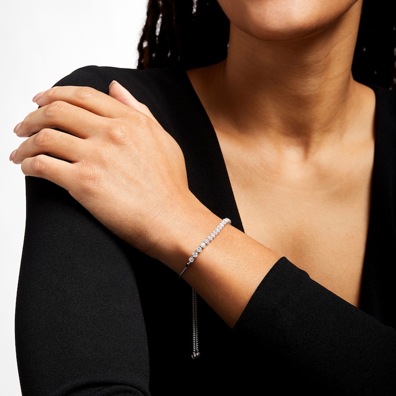 Main Image 2 of 1-1/2 CT. T.W. Certified Lab-Grown Diamond Bolo Bracelet in 14K White Gold (F/SI2) - 9.5"
