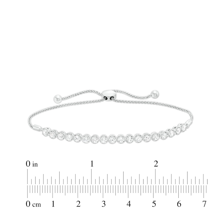Main Image 3 of 1-1/2 CT. T.W. Certified Lab-Grown Diamond Bolo Bracelet in 14K White Gold (F/SI2) - 9.5"