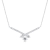 Thumbnail Image 0 of 3/8 CT. T.W. Diamond Past Present Future® Crossover Necklace in 10K White Gold - 17"