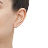 Thumbnail Image 2 of Diamond Accent Solitaire Star Trio Crawler Earrings in 14K Gold