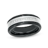 Thumbnail Image 1 of 1/6 CT. T.W. Diamond Wedding Band in Stainless Steel and Black Ceramic – Size 10