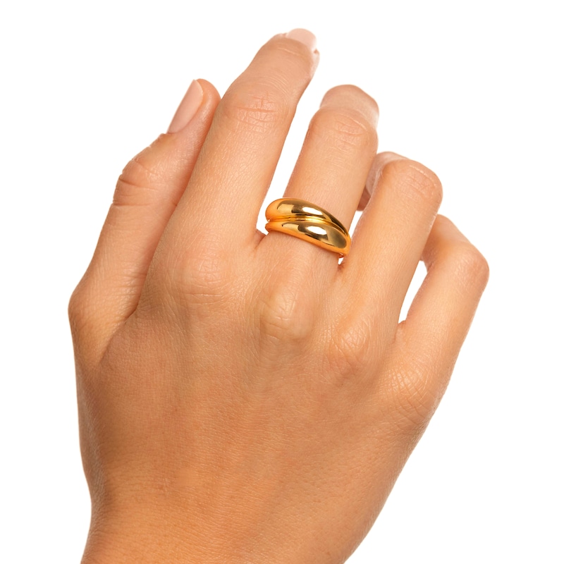 Main Image 7 of PDPAOLA™ at Zales Bypass Ring in Sterling Silver with 18K Gold Plate