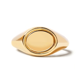 PDPAOLA™ at Zales Oval Signet Ring in Sterling Silver with 18K Gold Plate