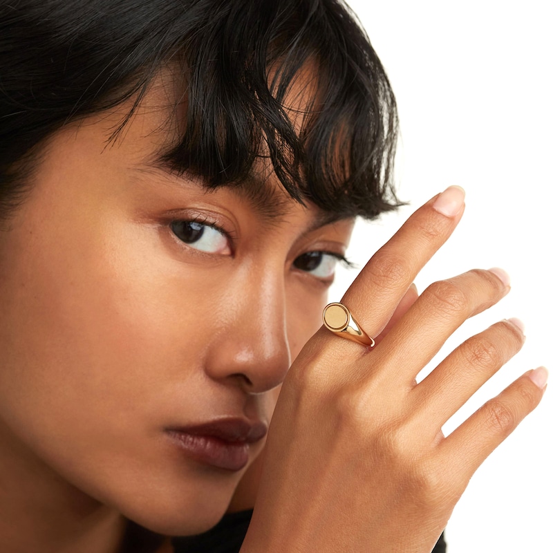 Main Image 2 of PDPAOLA™ at Zales Oval Signet Ring in Sterling Silver with 18K Gold Plate