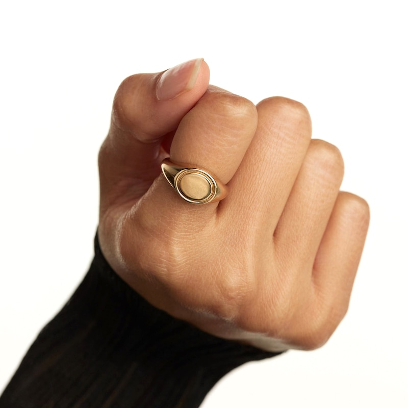 Main Image 3 of PDPAOLA™ at Zales Oval Signet Ring in Sterling Silver with 18K Gold Plate