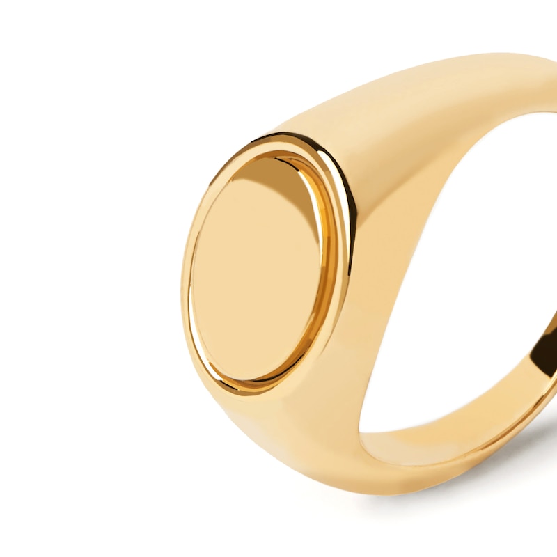 Main Image 4 of PDPAOLA™ at Zales Oval Signet Ring in Sterling Silver with 18K Gold Plate
