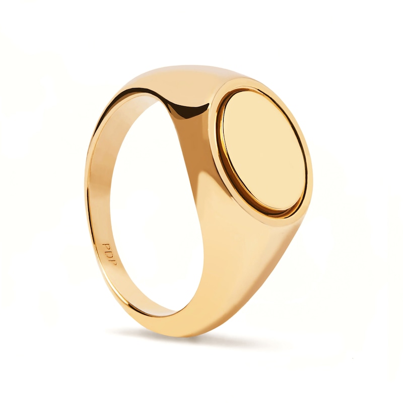 Main Image 7 of PDPAOLA™ at Zales Oval Signet Ring in Sterling Silver with 18K Gold Plate