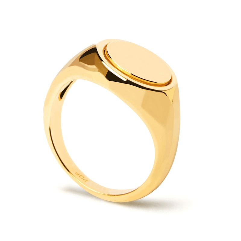 Main Image 8 of PDPAOLA™ at Zales Oval Signet Ring in Sterling Silver with 18K Gold Plate