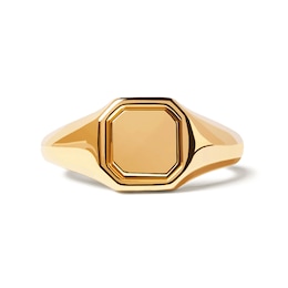 PDPAOLA™ at Zales Octagonal Signet Ring in Sterling Silver with 18K Gold Plate