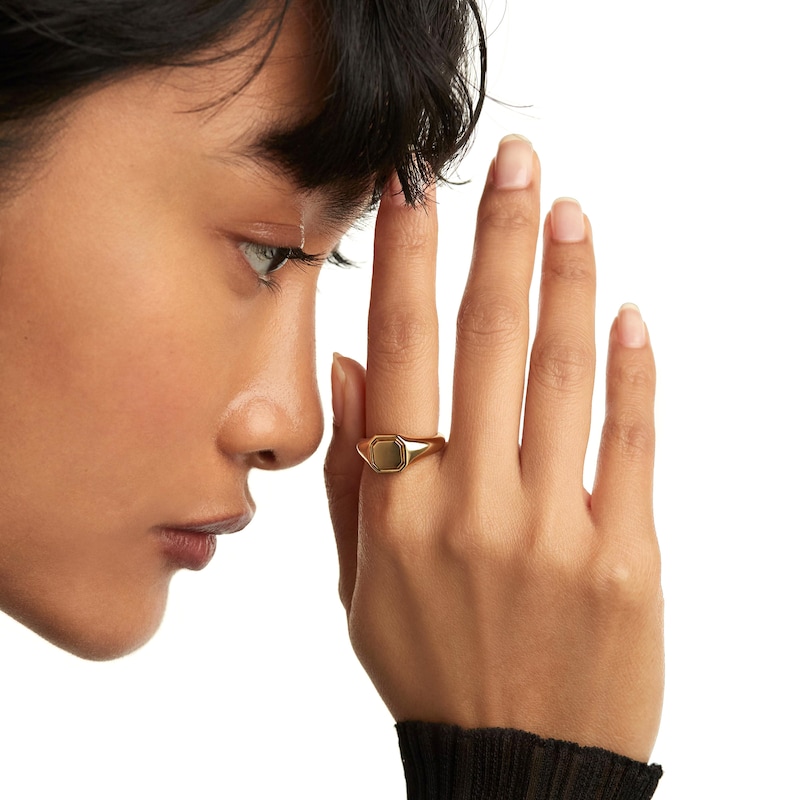 Main Image 2 of PDPAOLA™ at Zales Octagonal Signet Ring in Sterling Silver with 18K Gold Plate