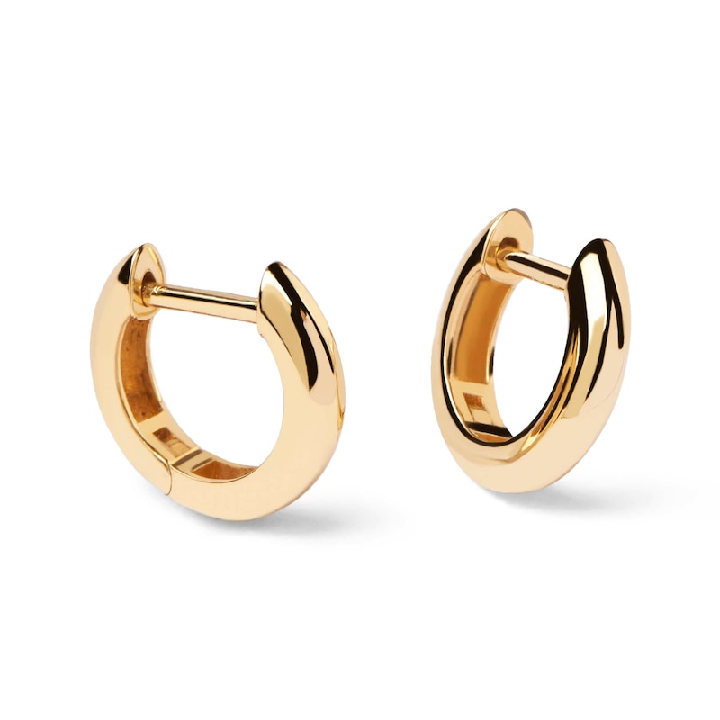 Main Image 1 of Bold Huggie Hoop Earrings in 14K Gold