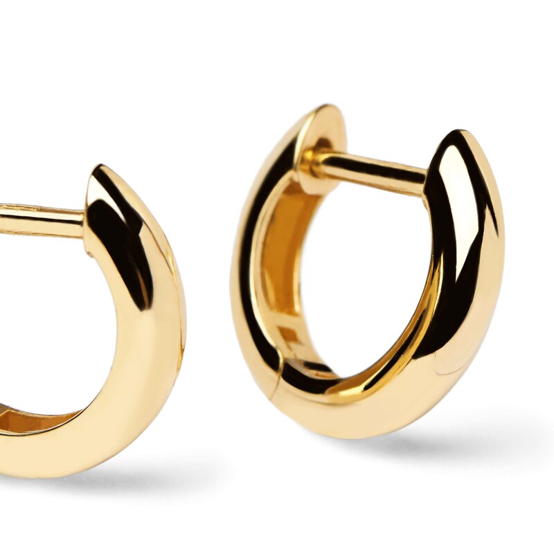 Main Image 3 of Bold Huggie Hoop Earrings in 14K Gold