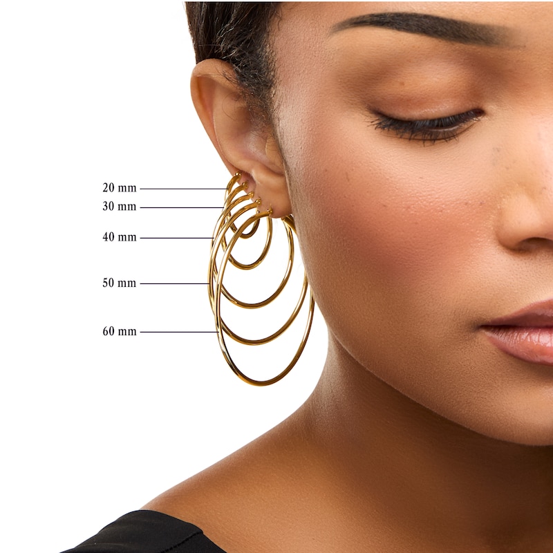 Bold Huggie Hoop Earrings in 14K Gold