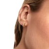 Thumbnail Image 1 of 1/6 CT. T.W. Lab-Created Diamond Triple Row Open Hoop Earrings in 14K Gold