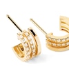 Thumbnail Image 3 of 1/6 CT. T.W. Lab-Created Diamond Triple Row Open Hoop Earrings in 14K Gold