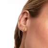Thumbnail Image 5 of 1/6 CT. T.W. Lab-Created Diamond Triple Row Open Hoop Earrings in 14K Gold
