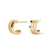 Thumbnail Image 6 of 1/6 CT. T.W. Lab-Created Diamond Triple Row Open Hoop Earrings in 14K Gold