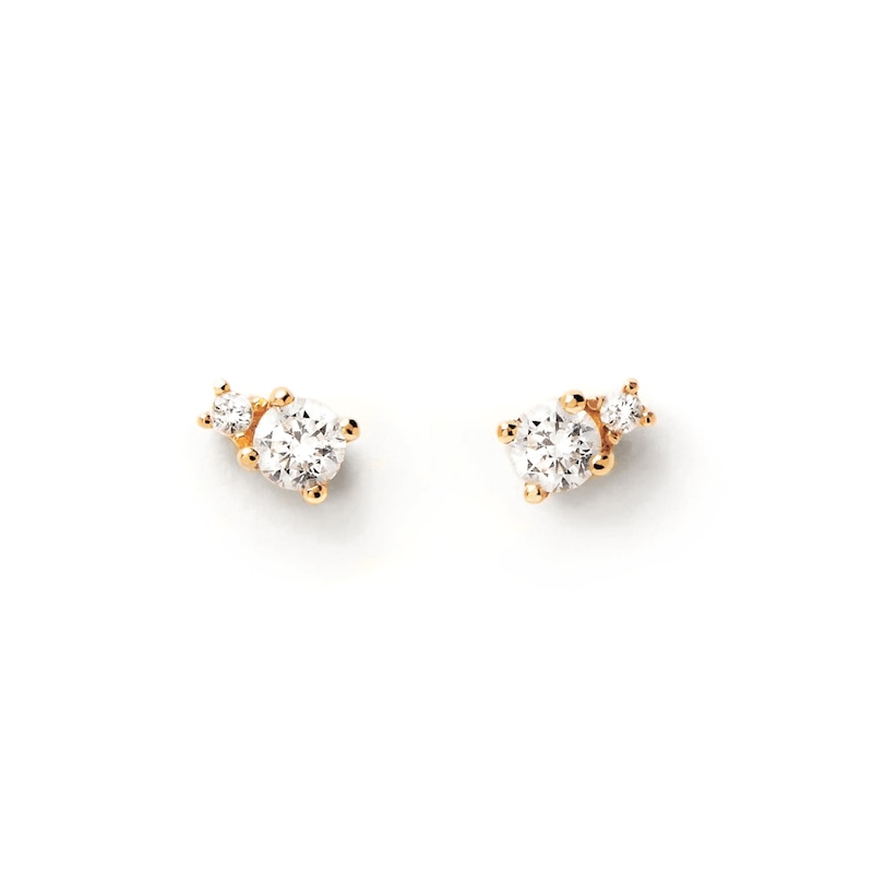 1/4 CT. T.W. Lab-Created Diamond Small and Large Two Stone Stud Earrings in 14K Gold