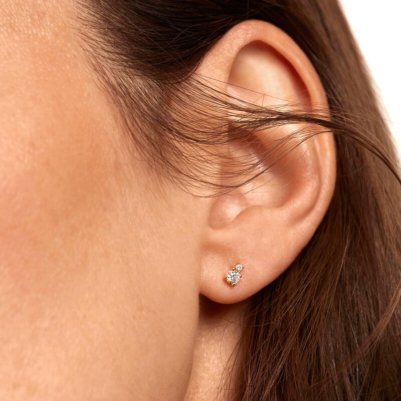 Main Image 2 of 1/4 CT. T.W. Lab-Grown Diamond Small and Large Two Stone Stud Earrings in 14K Gold