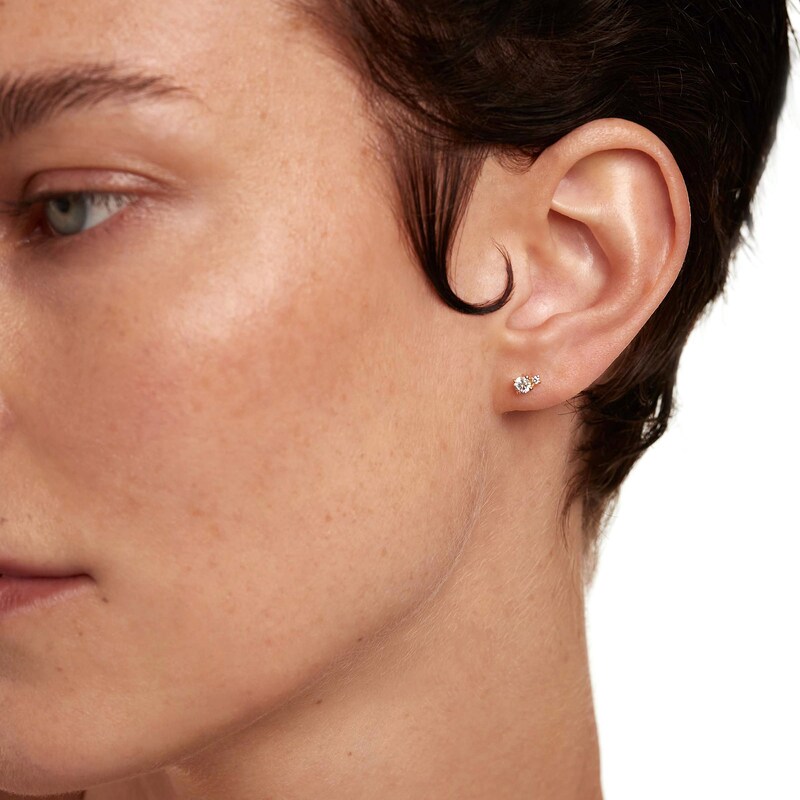 Main Image 5 of 1/4 CT. T.W. Lab-Grown Diamond Small and Large Two Stone Stud Earrings in 14K Gold