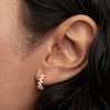 Thumbnail Image 5 of 1/2 CT. T.W. Lab-Grown Diamond Scatter Open Hoop Earrings in 14K Gold