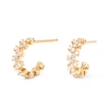Thumbnail Image 6 of 1/2 CT. T.W. Lab-Grown Diamond Scatter Open Hoop Earrings in 14K Gold