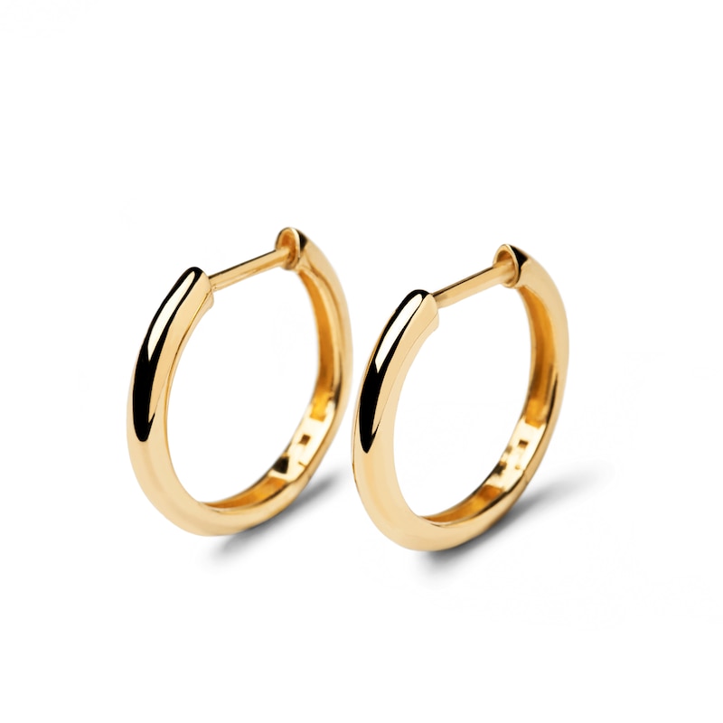Main Image 1 of Huggie Hoop Earrings in 14K Gold