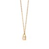 Thumbnail Image 1 of 1/10 CT. Lab-Grown Diamond Solitaire Lock Pendant in 14K Gold - 19.69"