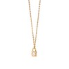 Thumbnail Image 0 of 1/10 CT. Lab-Created Diamond Solitaire Lock Pendant in 14K Gold - 19.69"