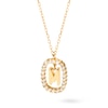 Thumbnail Image 2 of 1/4 CT. T.W. Lab-Created Diamond Open Frame "M" Initial Pendant in 14K Gold – 19.69"