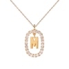Thumbnail Image 6 of 1/4 CT. T.W. Lab-Grown Diamond Open Frame "M" Initial Pendant in 14K Gold – 19.69"