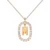 Thumbnail Image 5 of 1/4 CT. T.W. Lab-Created Diamond Open Frame "M" Initial Pendant in 14K Gold – 19.69"