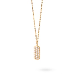 1/4 CT. T.W. Lab-Created Multi-Diamond Rounded Vertical Bar Drop Pendant in 14K Gold – 19.69&quot;