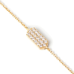 1/4 CT. T.W. Lab-Created Diamond Rounded Bar Bracelet in 14K Gold – 7.09&quot;