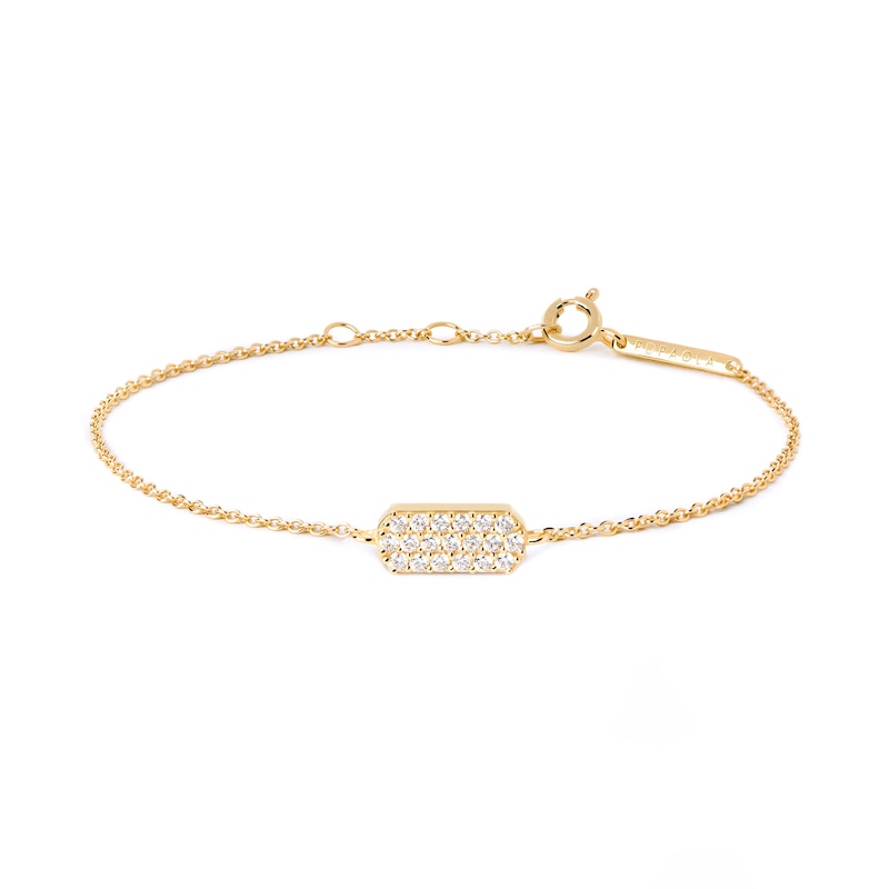 Main Image 3 of 1/4 CT. T.W. Lab-Grown Diamond Rounded Bar Bracelet in 14K Gold – 7.09"