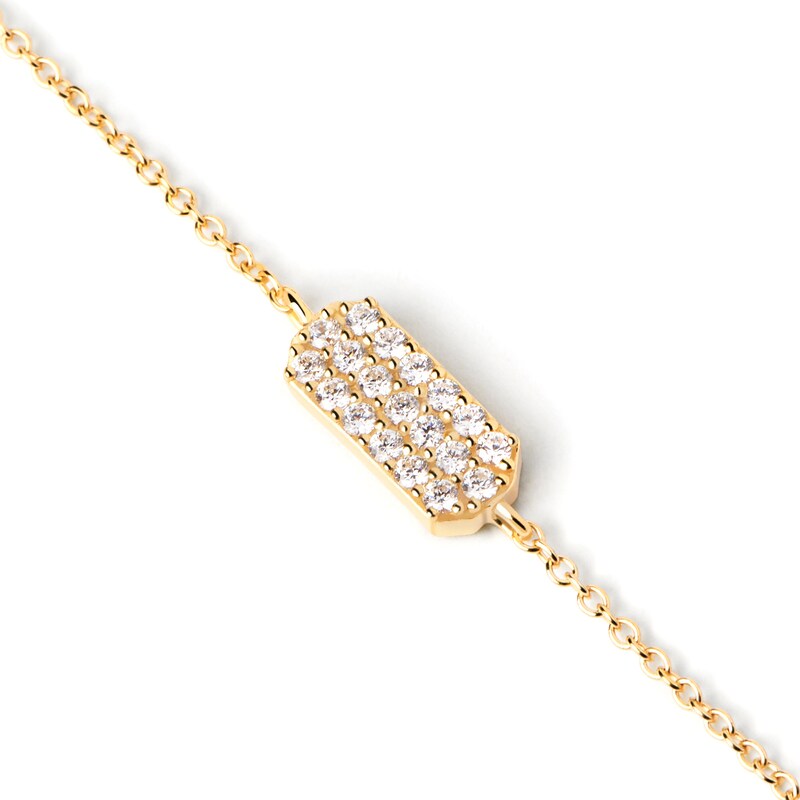 Main Image 4 of 1/4 CT. T.W. Lab-Grown Diamond Rounded Bar Bracelet in 14K Gold – 7.09"