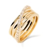 Thumbnail Image 0 of 1/4 CT. T.W. Lab-Created Diamond Layered Crossover Ring in 14K Gold - Size 6.75