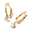 Thumbnail Image 4 of 1/5 CT. T.W. Lab-Created Diamond Solitaire Hoop Drop Earrings in 14K Gold