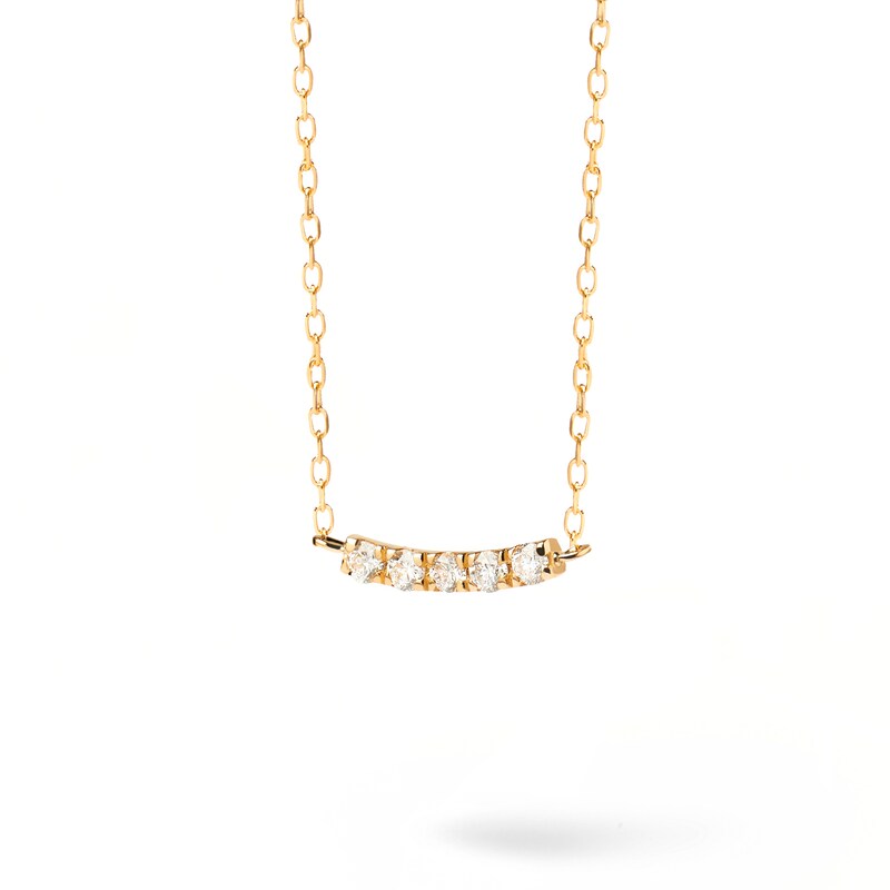 1/6 CT. T.W. Lab-Created Diamond Curved Bar Necklace in 14K Gold – 19.69"