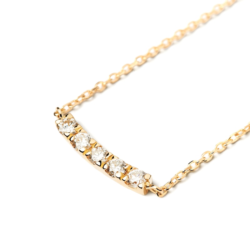 1/6 CT. T.W. Lab-Created Diamond Curved Bar Necklace in 14K Gold – 19.69"