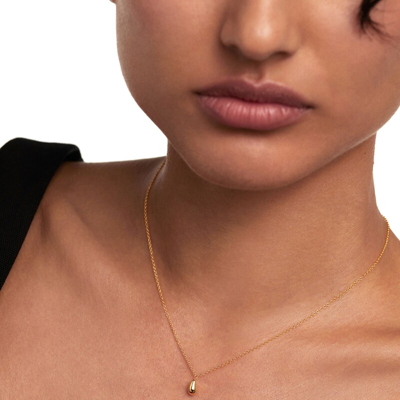 Main Image 2 of Dainty Teardrop Pendant in 14K Gold – 19.69"
