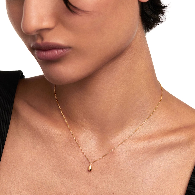 Main Image 6 of Dainty Teardrop Pendant in 14K Gold – 19.69"