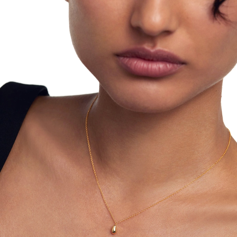 Main Image 8 of Dainty Teardrop Pendant in 14K Gold – 19.69"