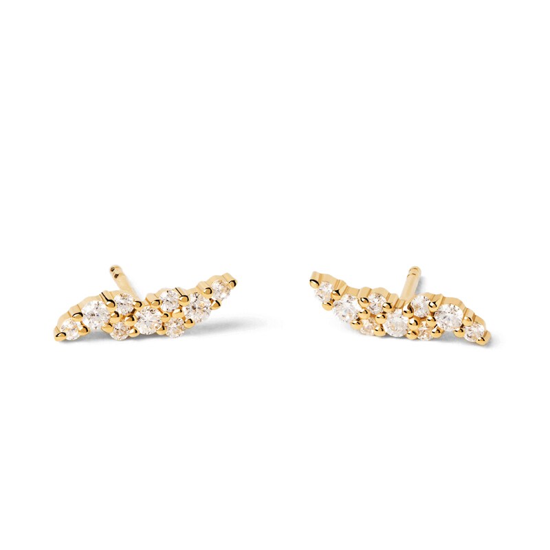 Main Image 1 of 1/3 CT. T.W. Lab-Grown Diamond Wavy Stud Earrings in 14K Gold