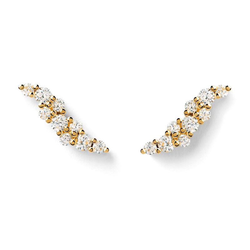 Main Image 3 of 1/3 CT. T.W. Lab-Grown Diamond Wavy Stud Earrings in 14K Gold