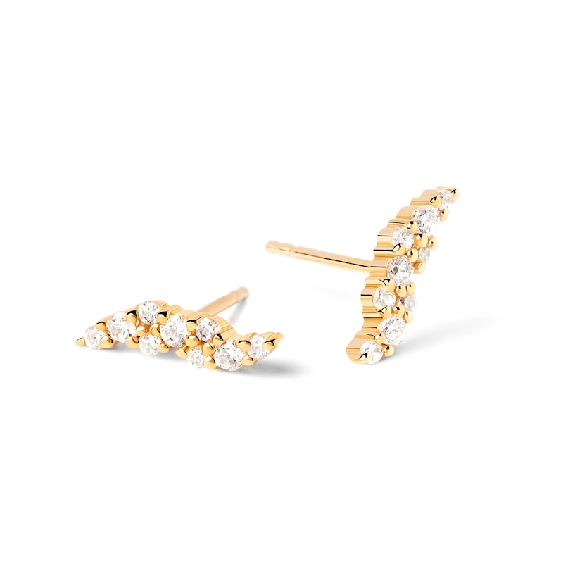 Main Image 4 of 1/3 CT. T.W. Lab-Grown Diamond Wavy Stud Earrings in 14K Gold